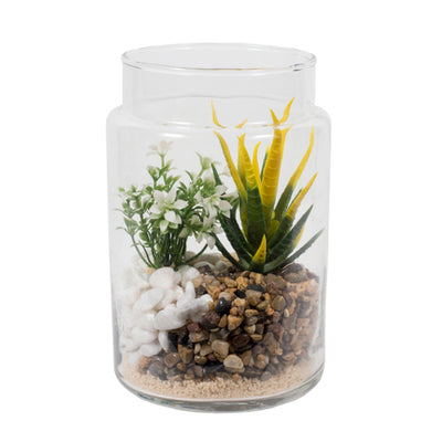 Plantitas en vasija de vidrio 19 cm